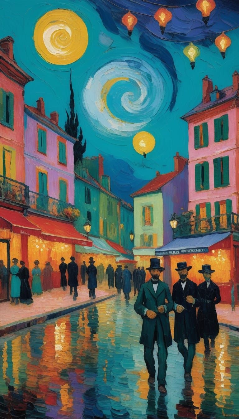 Carnivale in Vibrant Post-Impressionist Splendor