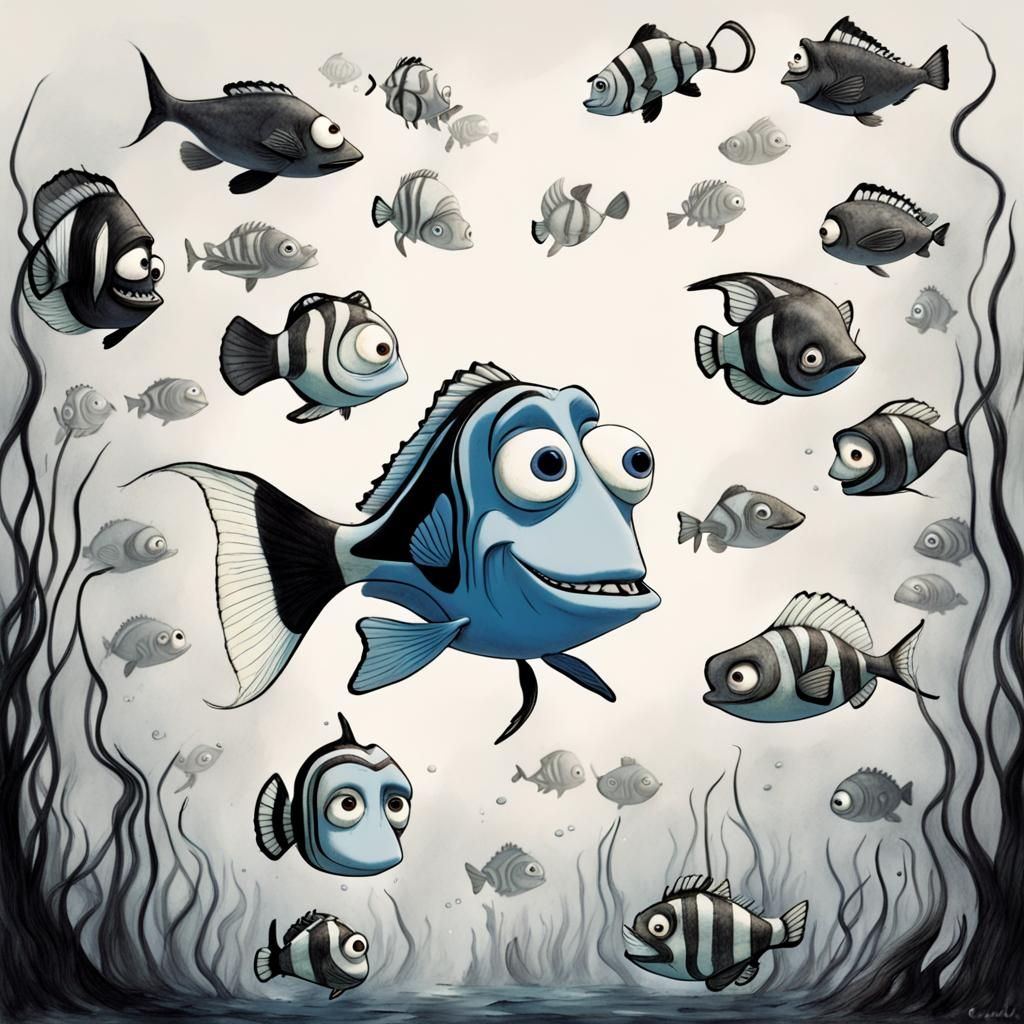 Nemo Reimagined in a Dark Burtonesque Style