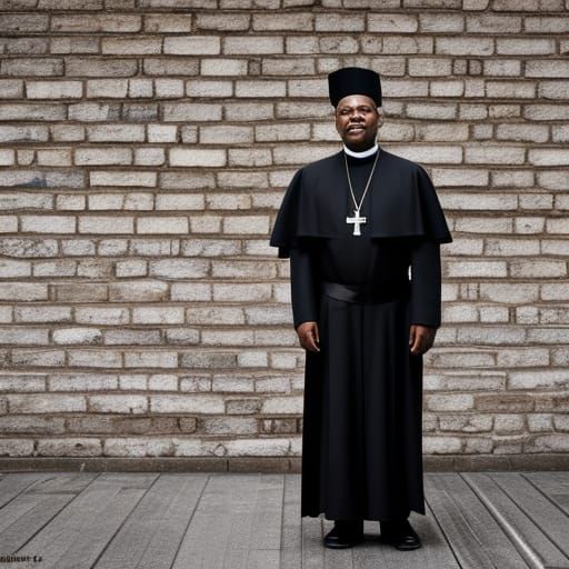 Pope Francis in Black Cassock Portrait