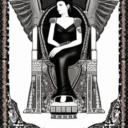 Cleopatra on Egyptian Throne: Fine Art Portrait