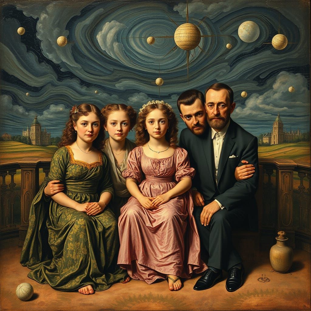 Surreal Family Album with Tintoretto Matte Background