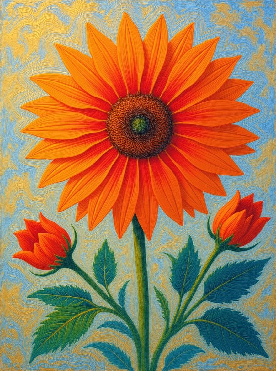 Colorful Flowers Bloom in Impressionist Style