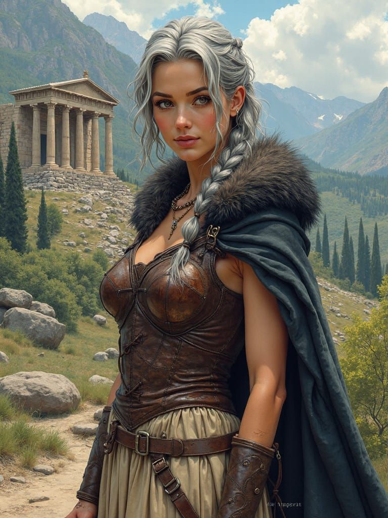 Ethereal Warrior Goddess in Comics Art Style