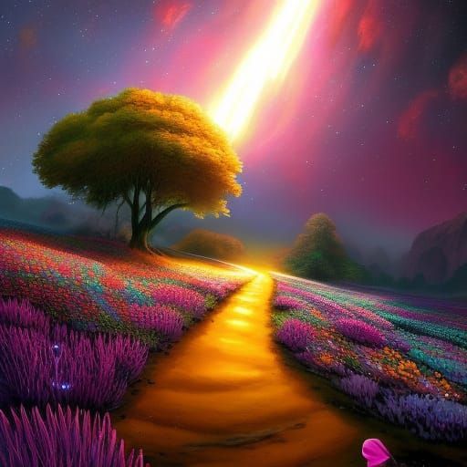 Jeep in a tulip field