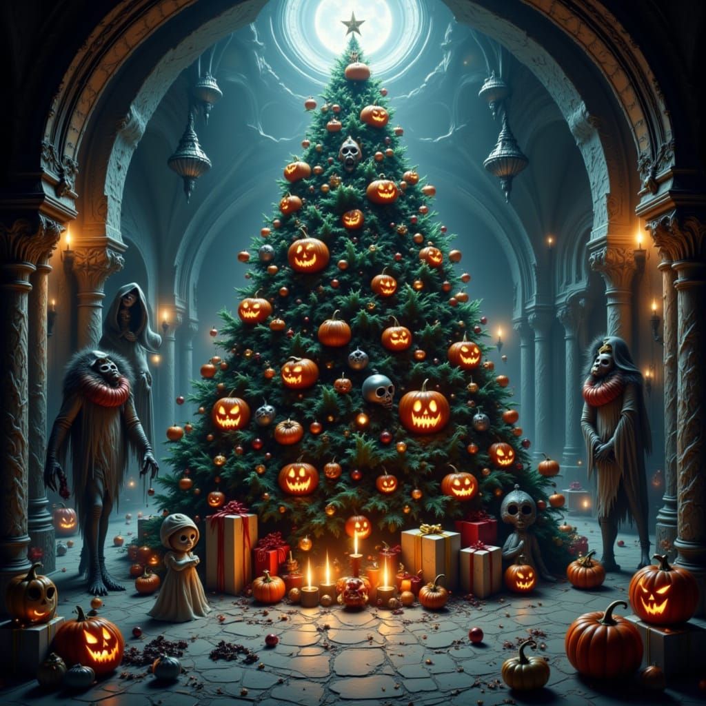 Cursed Christmas Crypt with Halloween Horror