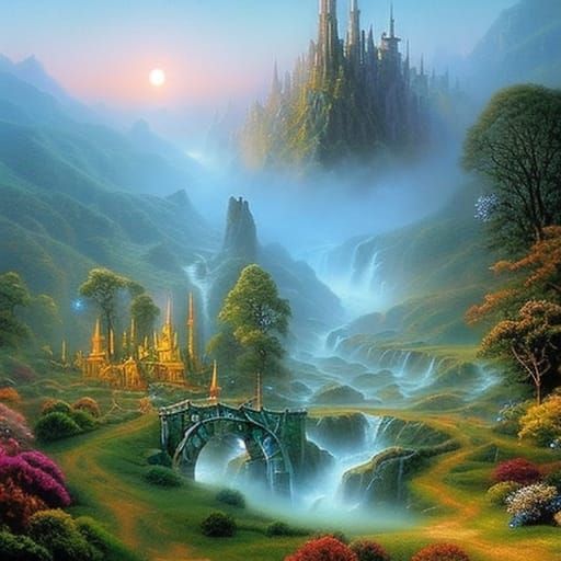 Ethereal Land of Oz Fantasy in Hyperdetail