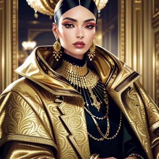 Luxury Fashion Concept Art in Golden Lighting