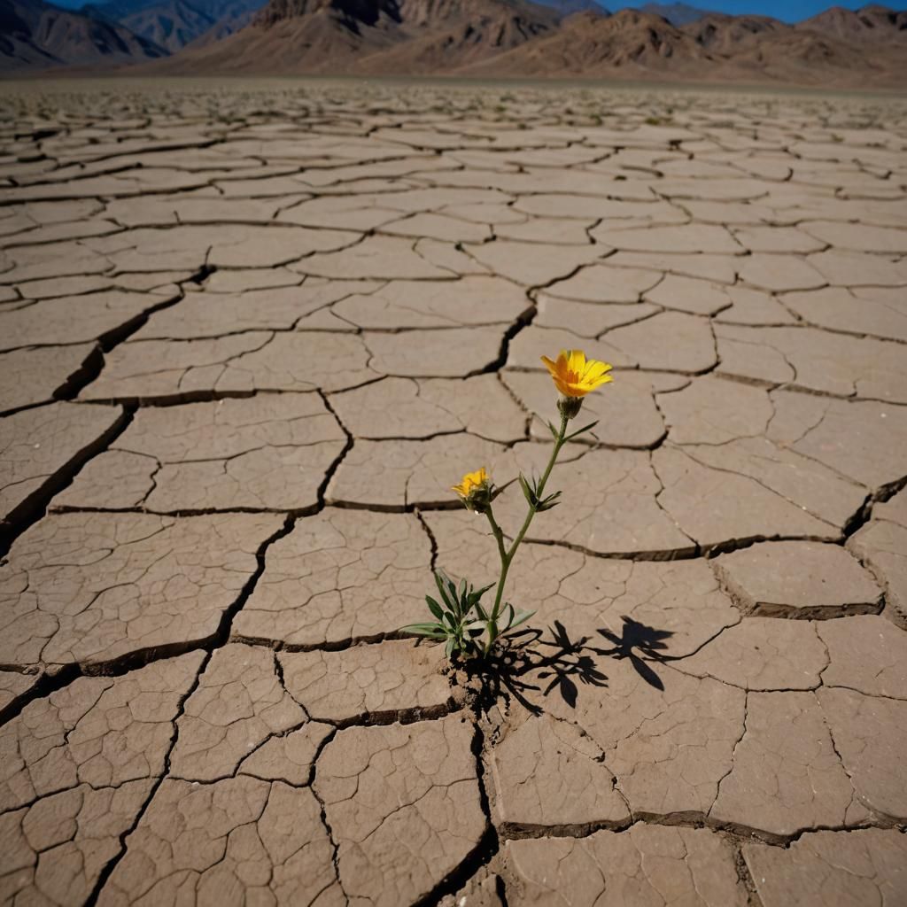 Resilient Flower Sprouts in Dry Earth