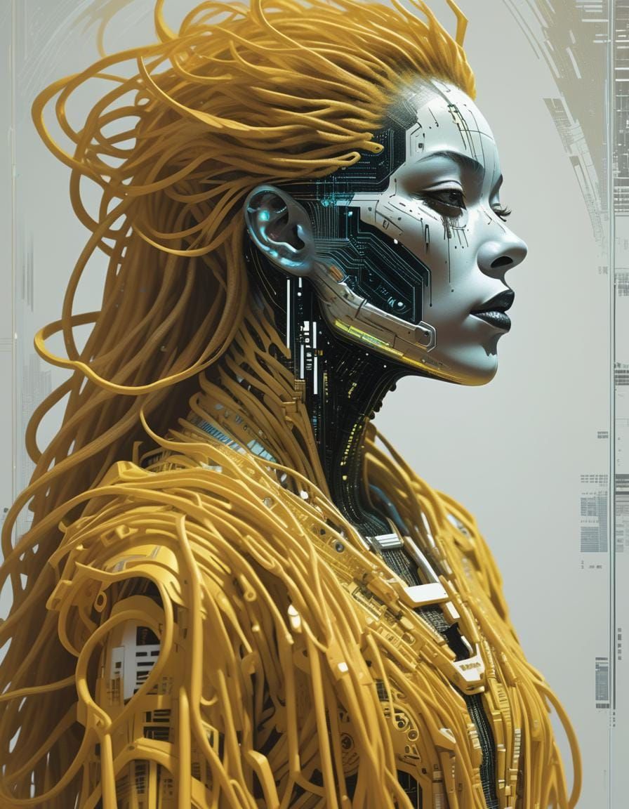 Corrupted Hacker Hologram in Cyberpunk Style