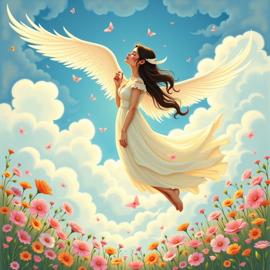 Ethereal Beauty Ascends to Heaven