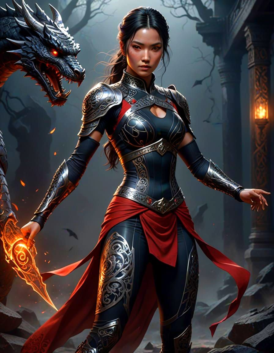 Chaos Goddess in Fiery Armor