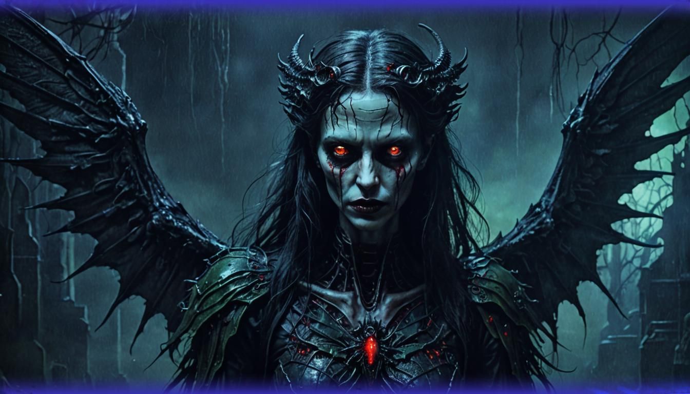 Surreal Vampire Angel in Dark Gothic Art