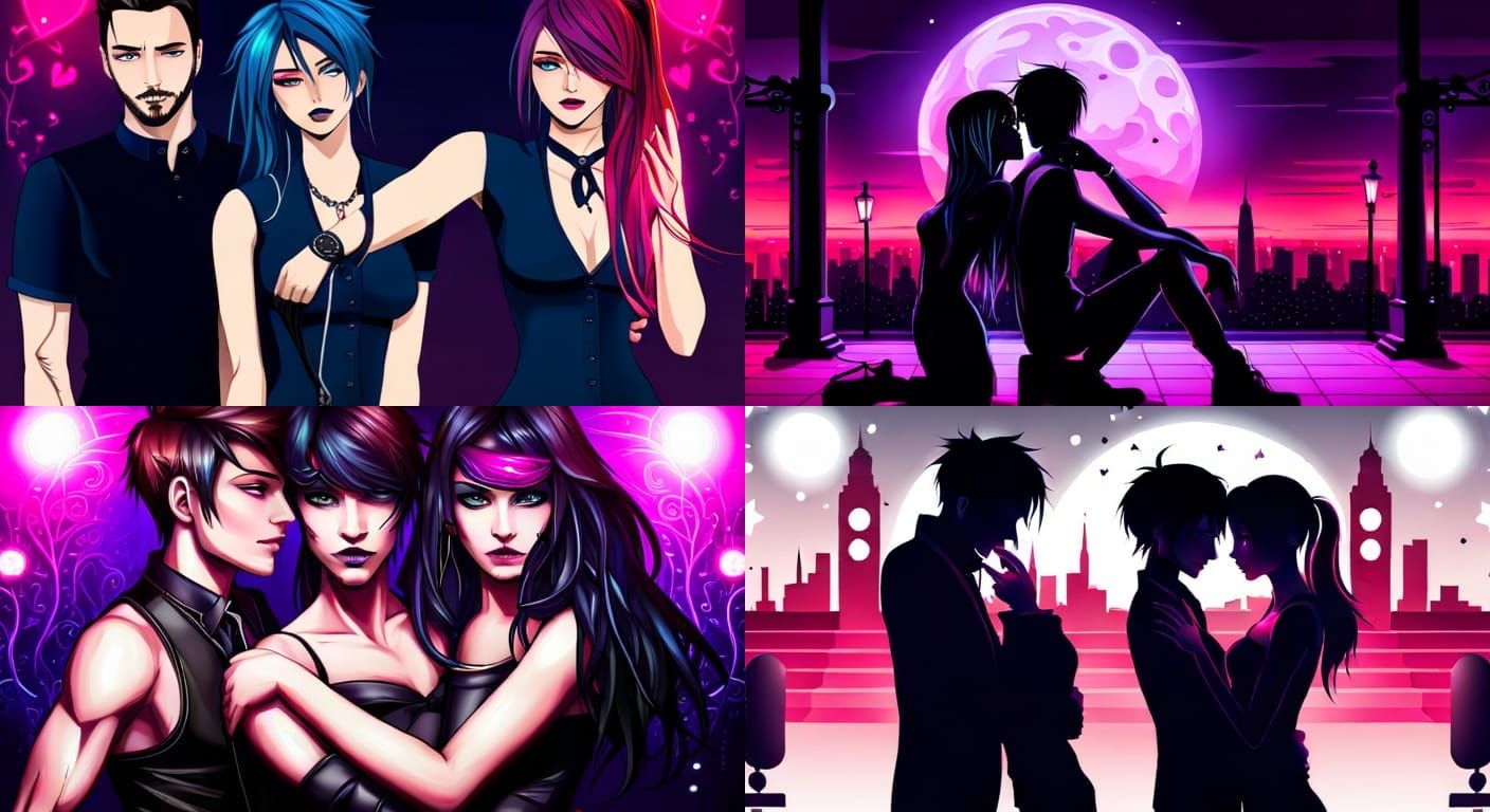 Neon Spark-Goth Party: A Couple's Slow Dance