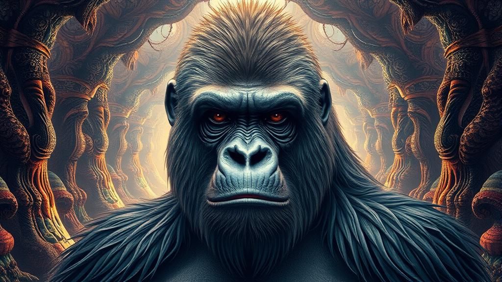 Surreal Fantasy Portrait in an Escher Style