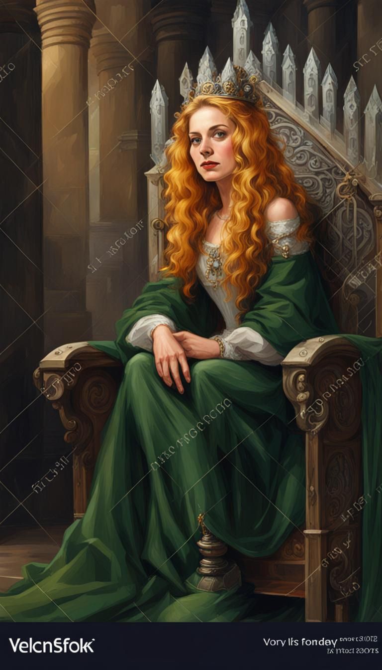 Irish Lady on Throne in Castle