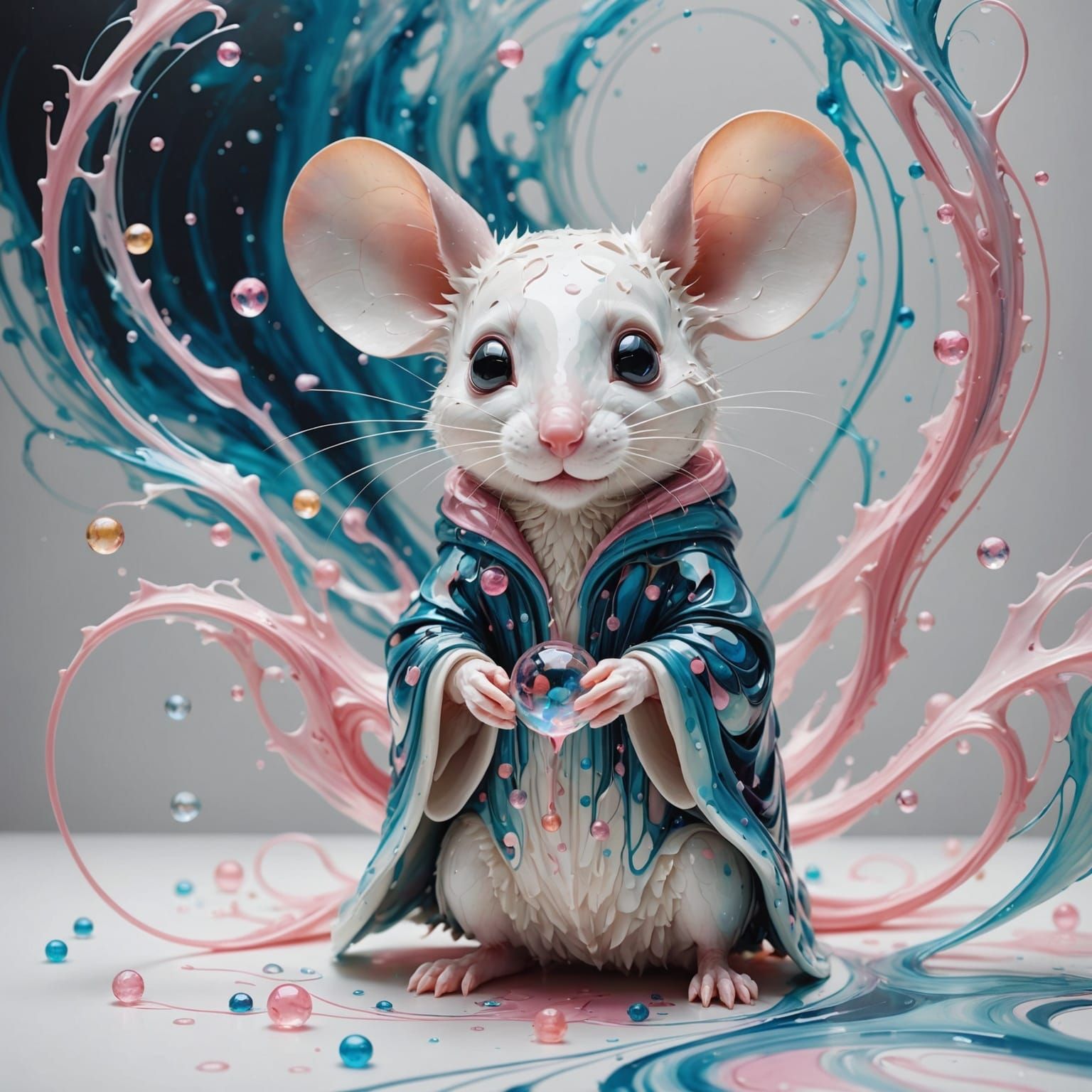Abstract Mouse Sorcerer Amidst a Stormy Sea
