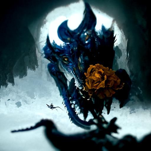 Dragon on Gold with Bleeding Roses: Sinister Art