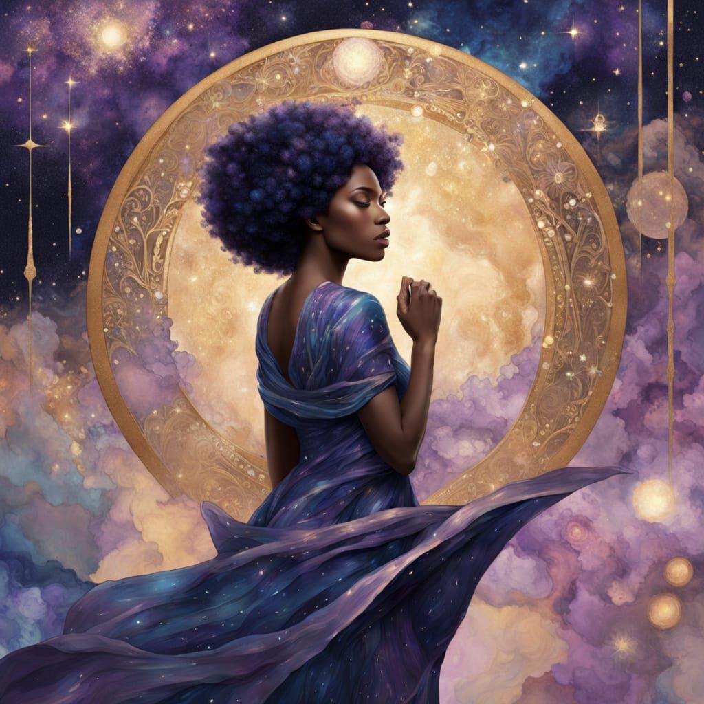 Classical Goddess in Starlight Robes