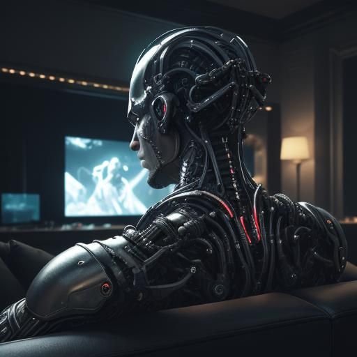 Epic Sci-Fi Figure in Cinematic Background, Intricate Mech D...