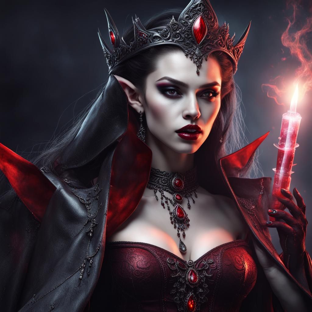Vampire Queen Displaying Powerful Magic