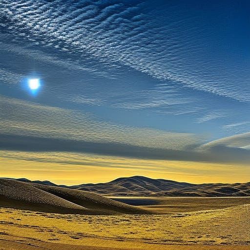 Mystical Gold Artifact Under Blue Sky