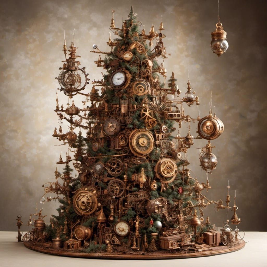 Steampunk Christmas Tree in Classical Style