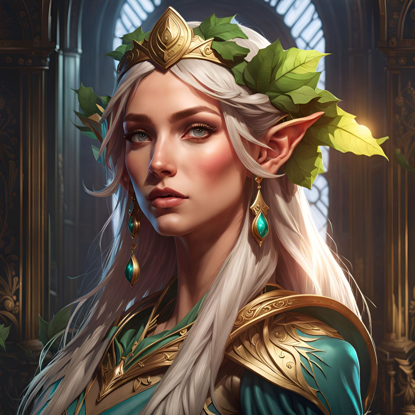 Detailed Elf Portrait in Hyperrealistic Style