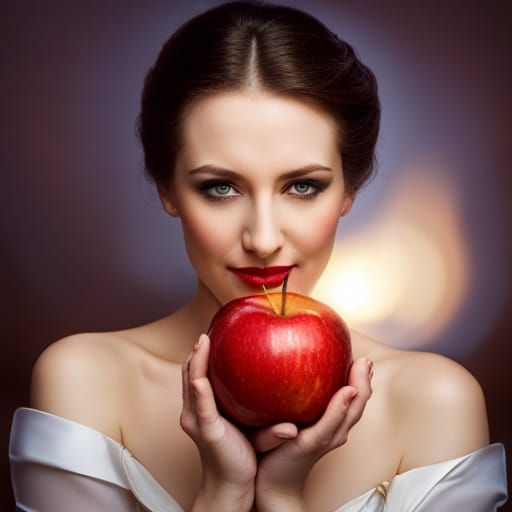 Snow White Portrait with Golden Apple, Professional Photogra...