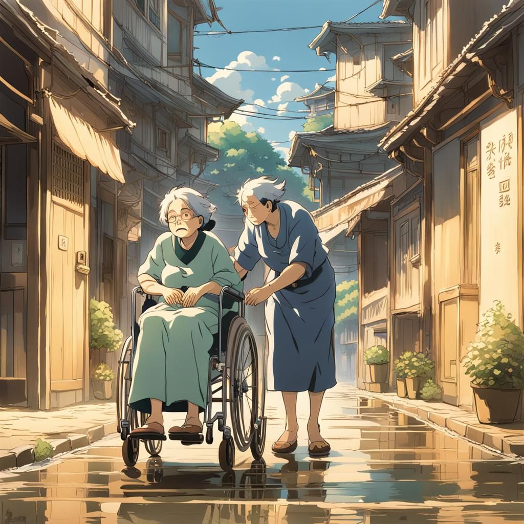 Touching Anime Scene: Old Aunt Returning Home