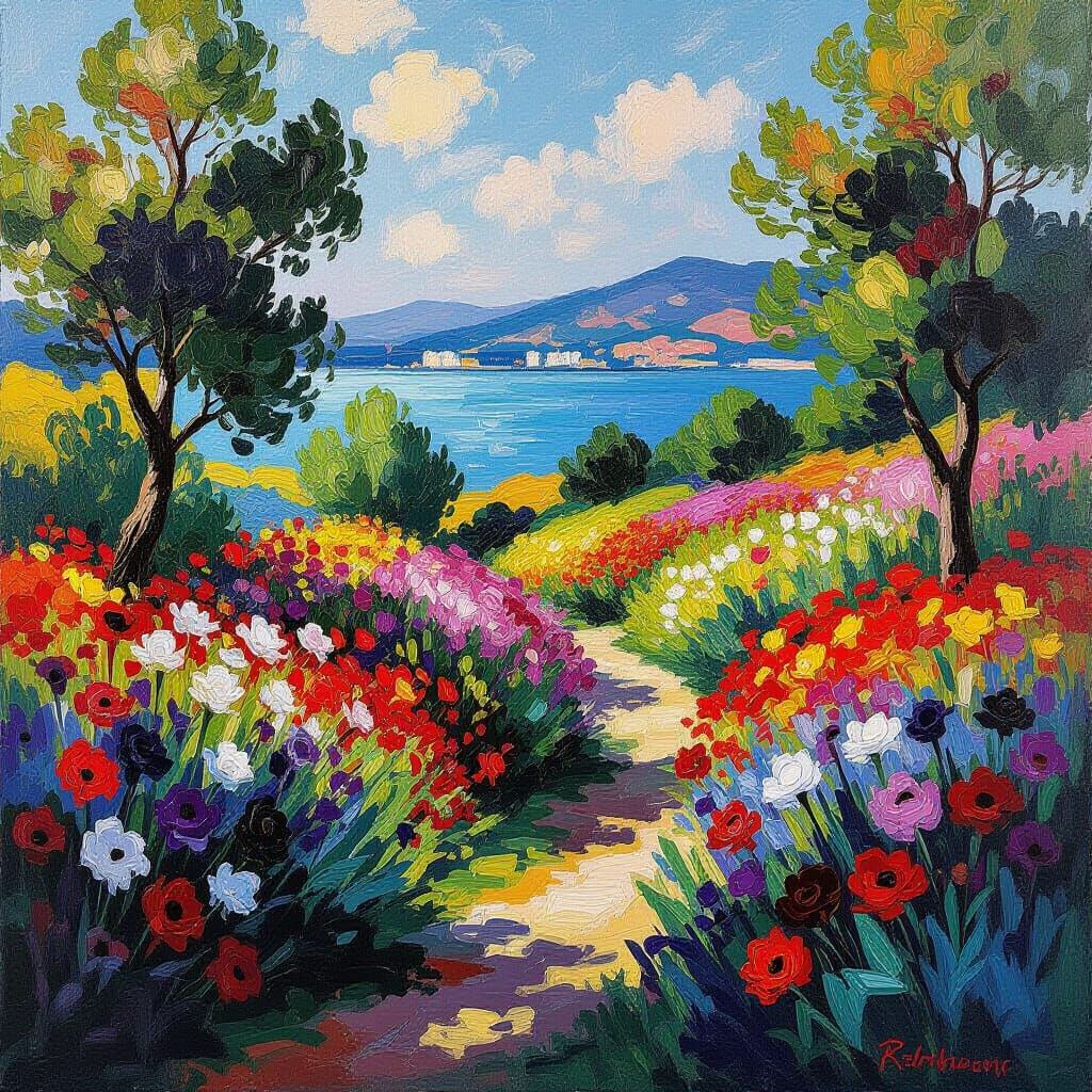 Pop Art Landscape Inspired by Monet