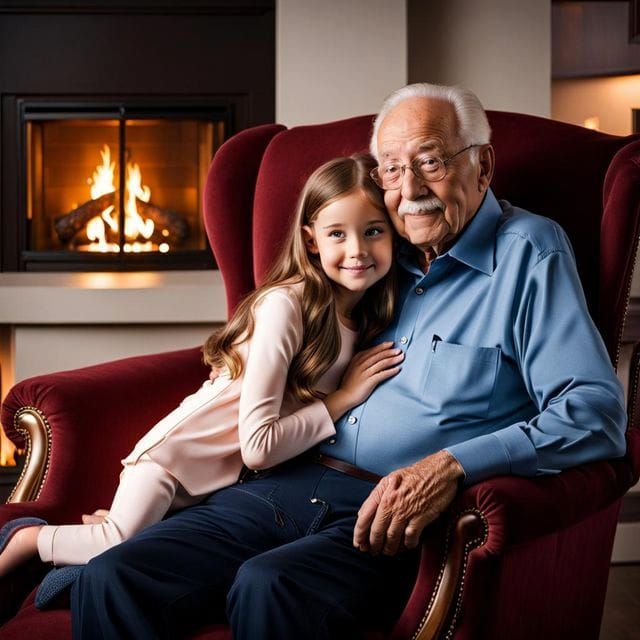 Granddaughter's Loving Embrace: A Heartwarming Portrait