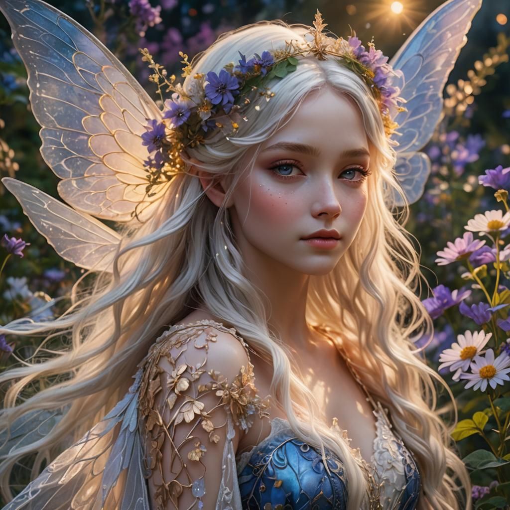 Enchanted Fairy Queen in a Glowing Garden