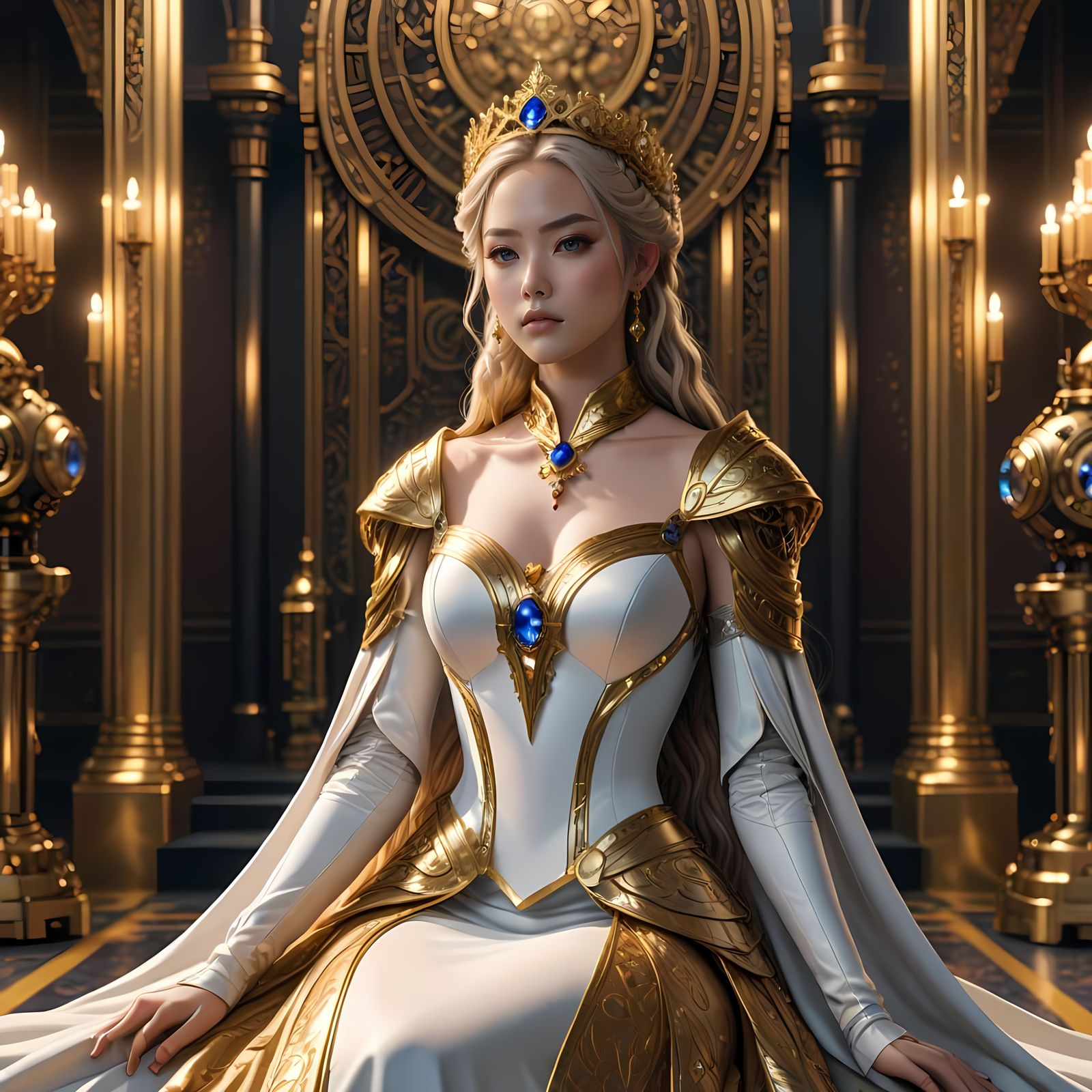 Anime Princess in Throne Room Majesty