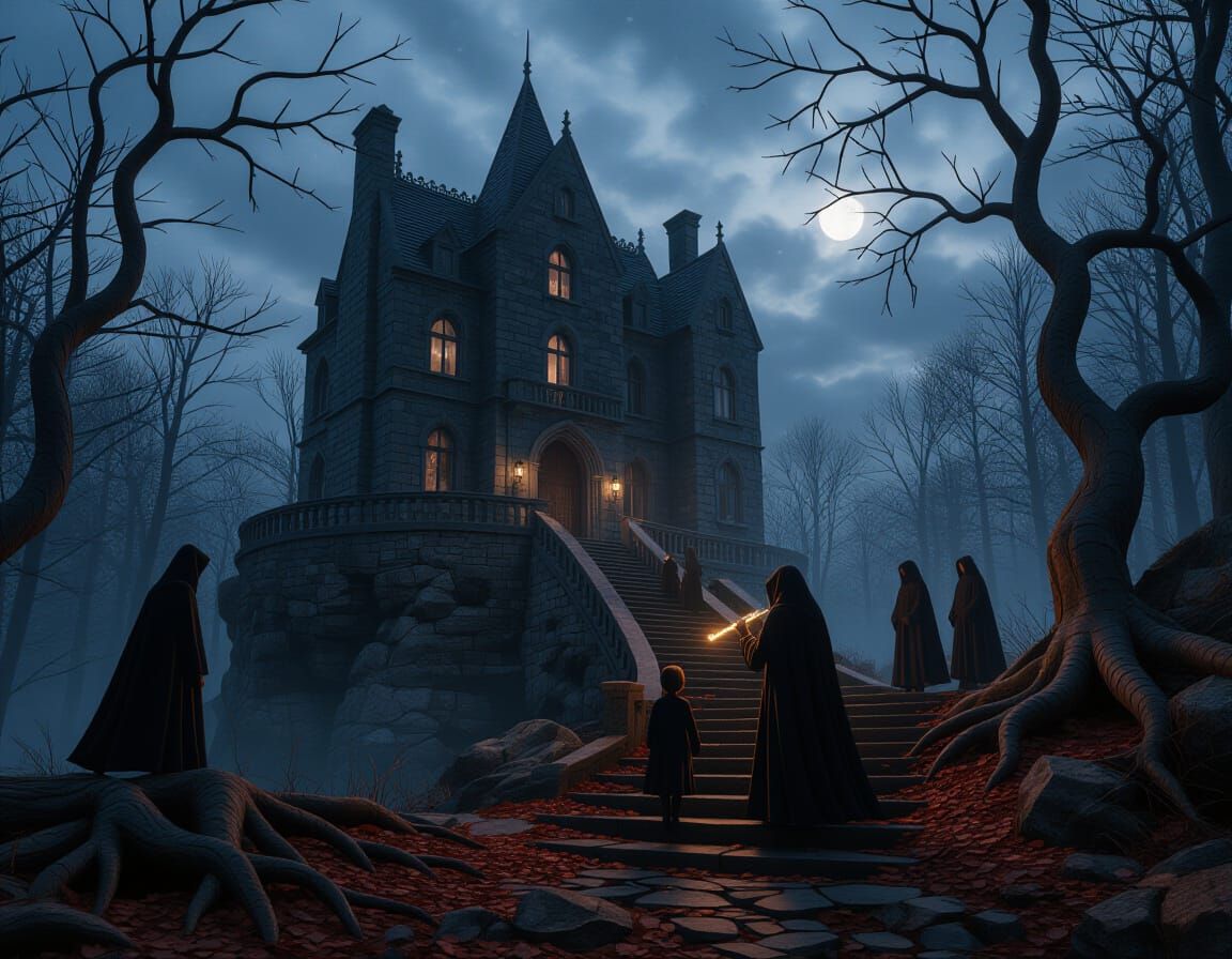 Gothic Mansion at Twilight: Unreal Engine Fantasy