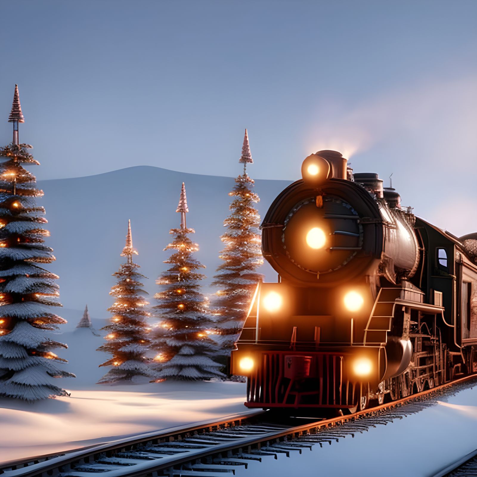Festive Polar Express Train to North Pole