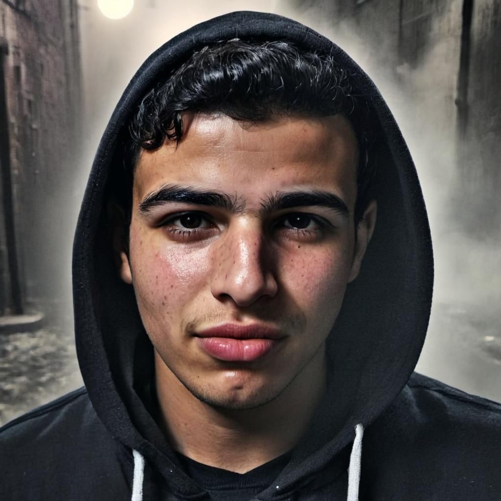 Film Noir: Tired Man in Dark Alleyway