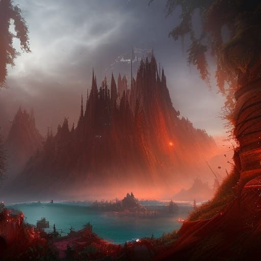 Fantastical Matte Painting with Deep Color Details