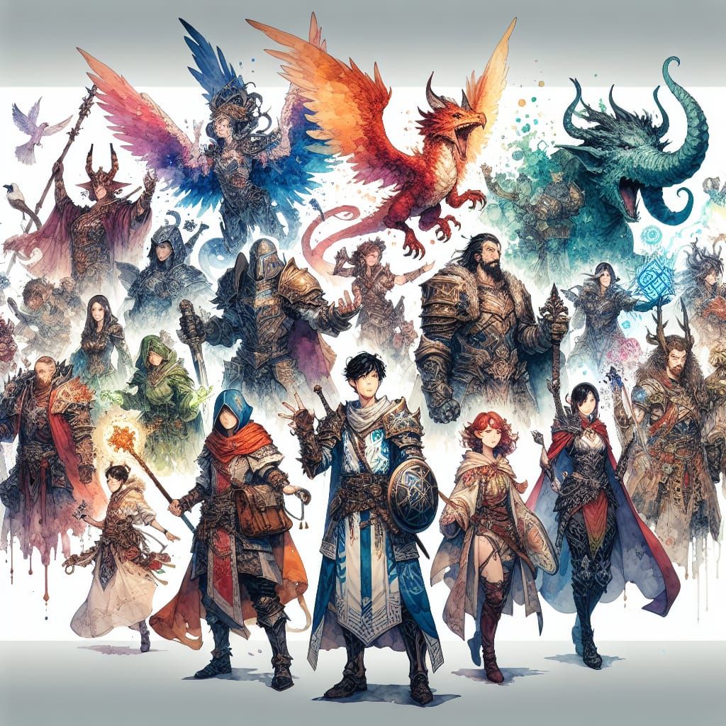 Fantasy RPG Hero Character Illustrations as Splash Art