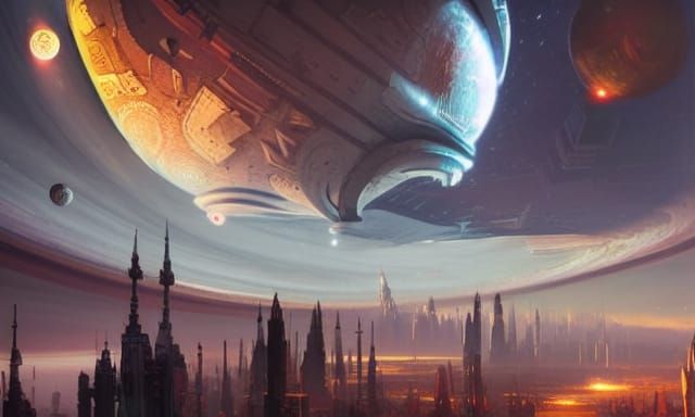 Cosmic City in Space: Digital Art by Alayna Danne