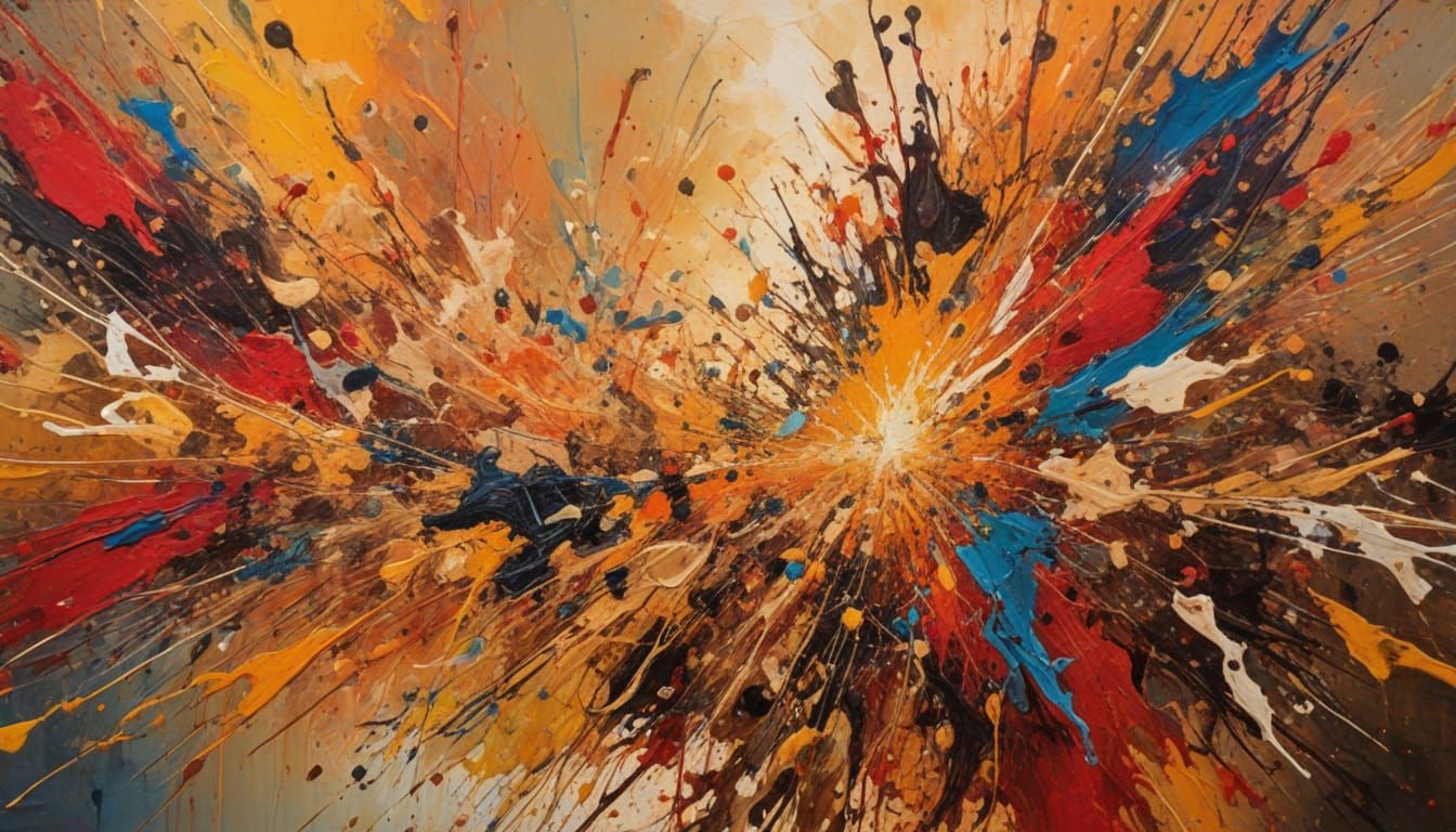 Frenzied Bacchus in Abstract Expressionism Style