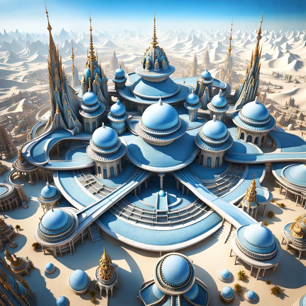 Giger-Inspired Metropolis with Ming Dynasty and Steampunk El...