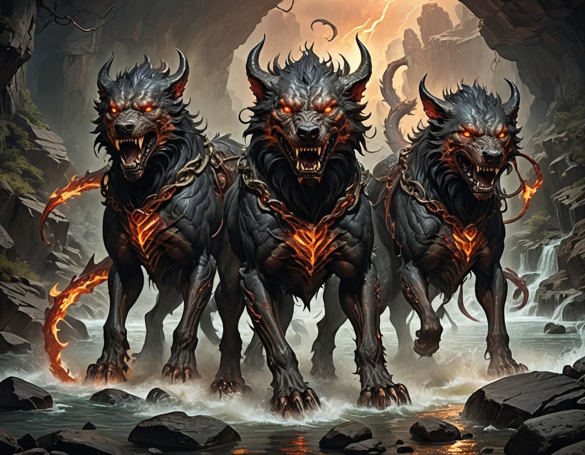 Epic Cerberus Guarding the River Styx