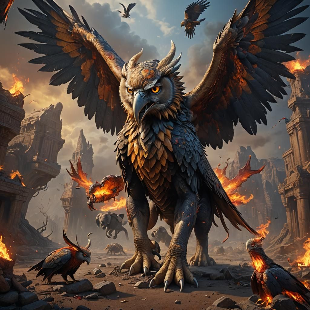 Majestic Hybrid Creature in Detailed Matte Painting