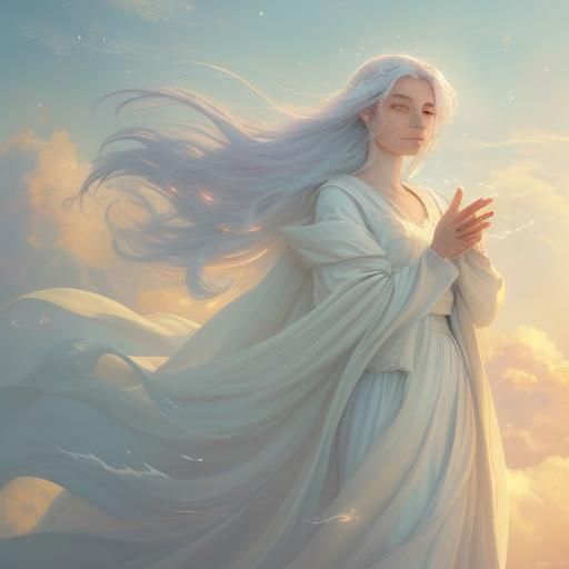 Ethereal Ghost Dancers Ascending: Dreamy Oil Painting