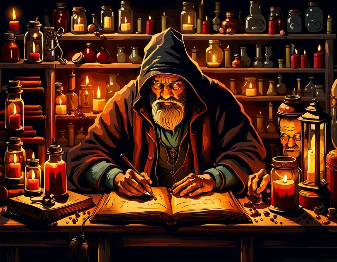 Mystical Alchemist's Laboratory in Digital Art