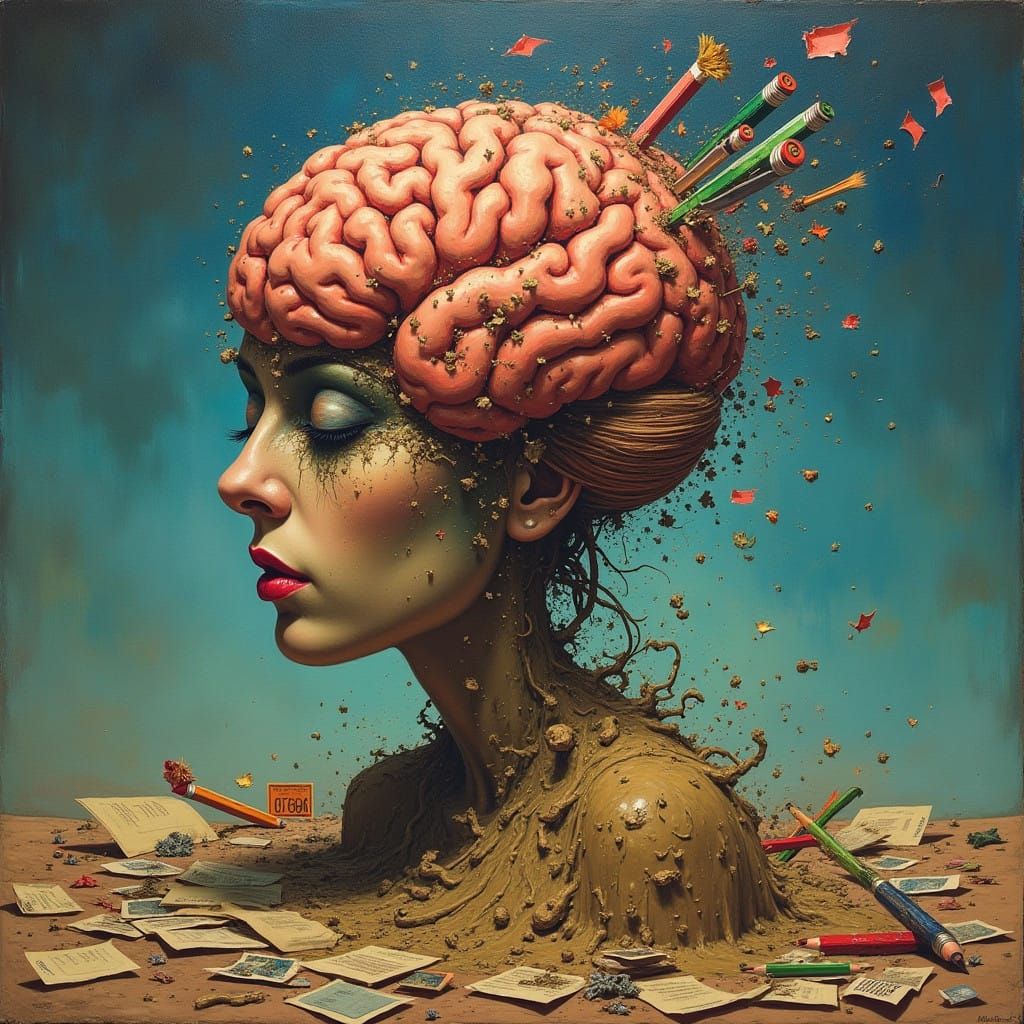 Mind Mire: A Surrealist's Descent into Mental Fogginess