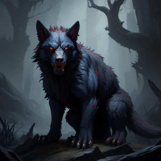 Vampire Werewolf Hybrid in Detailed Matte Painting