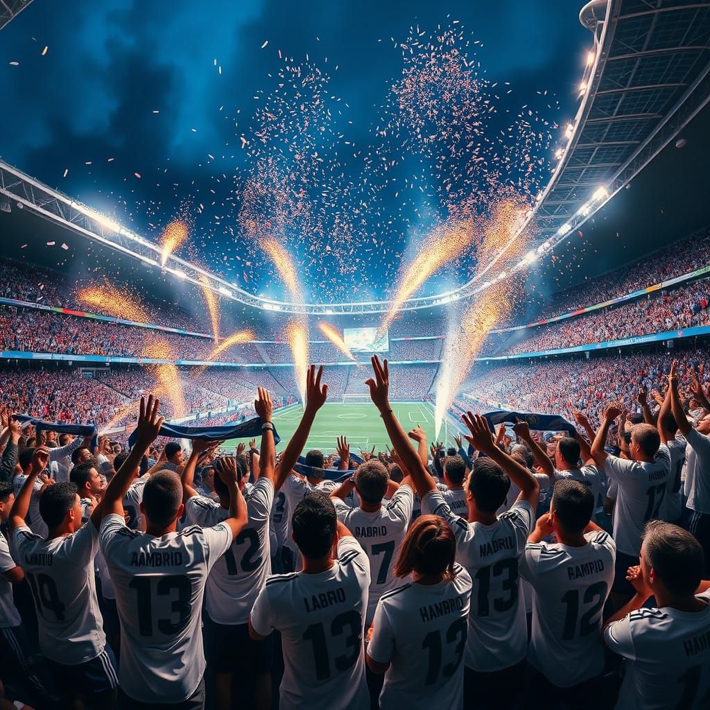 Madrid Fans Erupt in Vibrant Celebration at Santiago Bernabé...