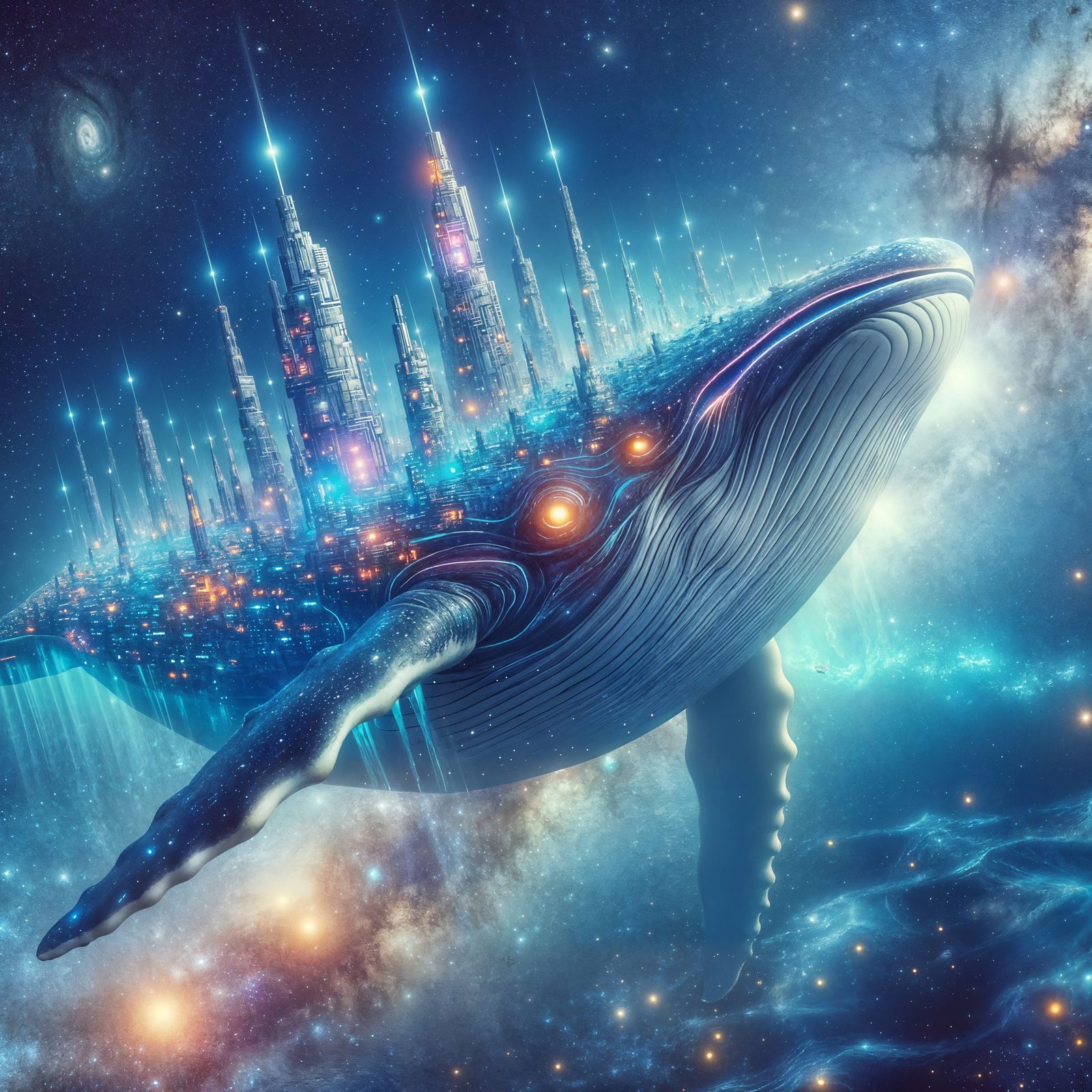 Space Whale City: A Neon-Lit Sci-Fi Dream