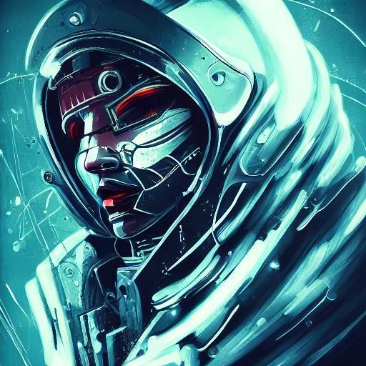 Film Noir Geisha Android Repair in Cyberpunk Style